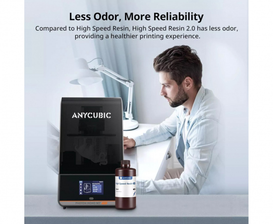 Фото 4 - Фотополімерна смола Anycubic High Speed ​​Resin 2.0 Сірий