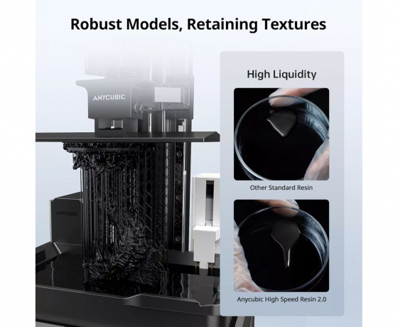 Фото 5 - Фотополімерна смола Anycubic High Speed ​​Resin 2.0 Сірий