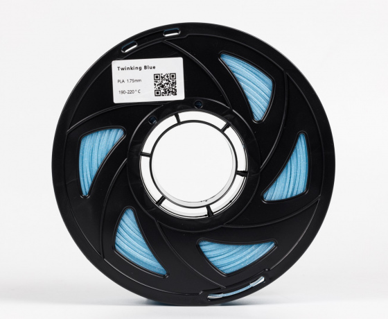 Фото 3 - PLA Twinkling пластик Блискучий блакитний RAL 5007 Brilliant blue 1кг | 1.75мм | 330м