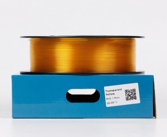Фото 2 - PETG Напівпрозорий Жовтий 1кг | 1.75мм | 330м