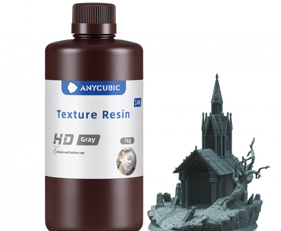 Фото 3 - Текстура Фотополімерна смола Сірий HD Anycubic